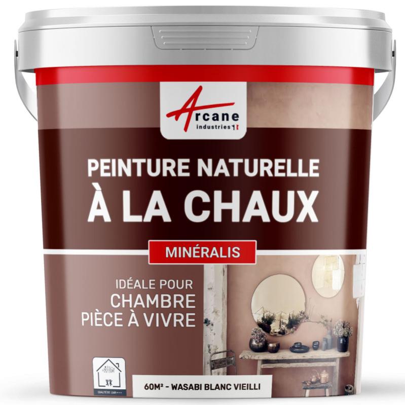 Peinture A La Chaux Naturelle Et Saine Nuances Minerales Chaux Wasabi Blanc Vieilli 60