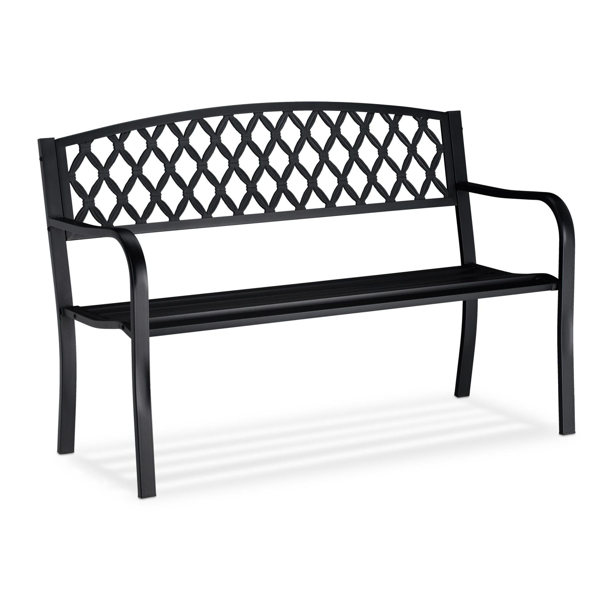 Banc De Jardin Exterieur 2 Places Metal Noir 13 0000354 Leroy Merlin