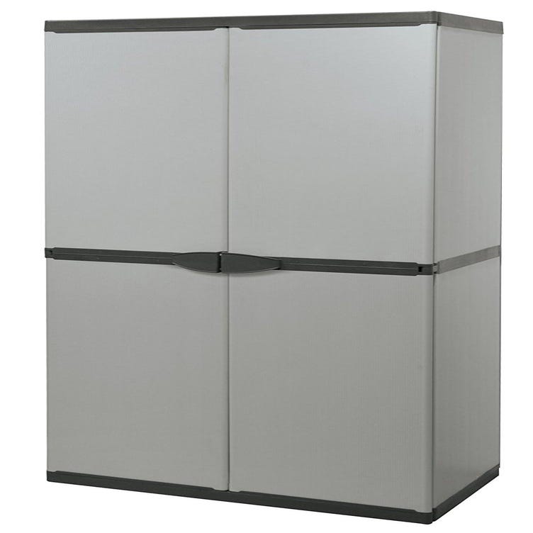 Armoire à Balai FIT 2 Portes - Chêne Naturel - 190x78x35 Cm - 3 Étagères Réglables - Pieds Réglables