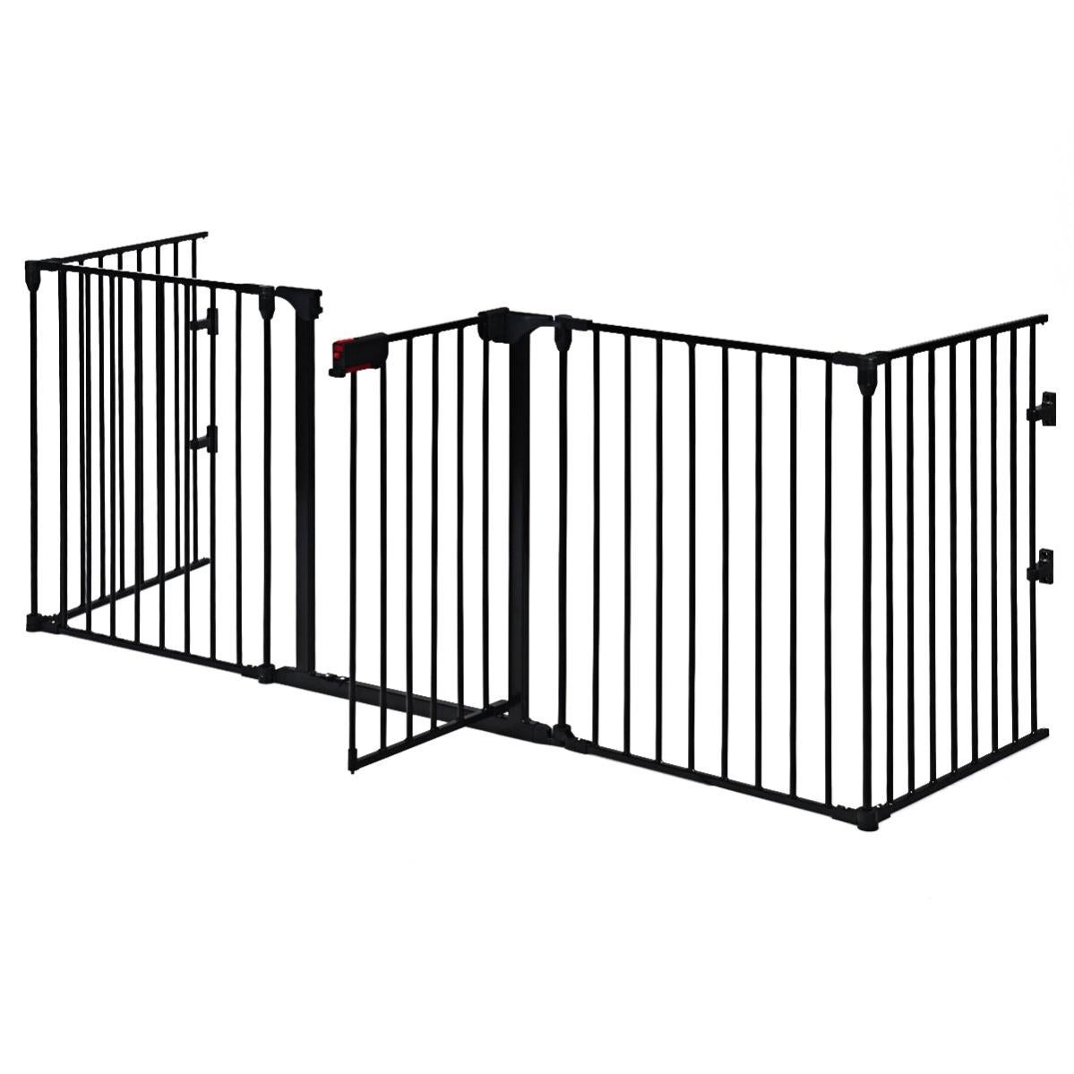 Barriere De Securite Pour Enfant Animaux 290 X 74 Cm 5 Panneaux Protection Cheminee Utilisation Murale Ou Autoportante Noir Leroy Merlin