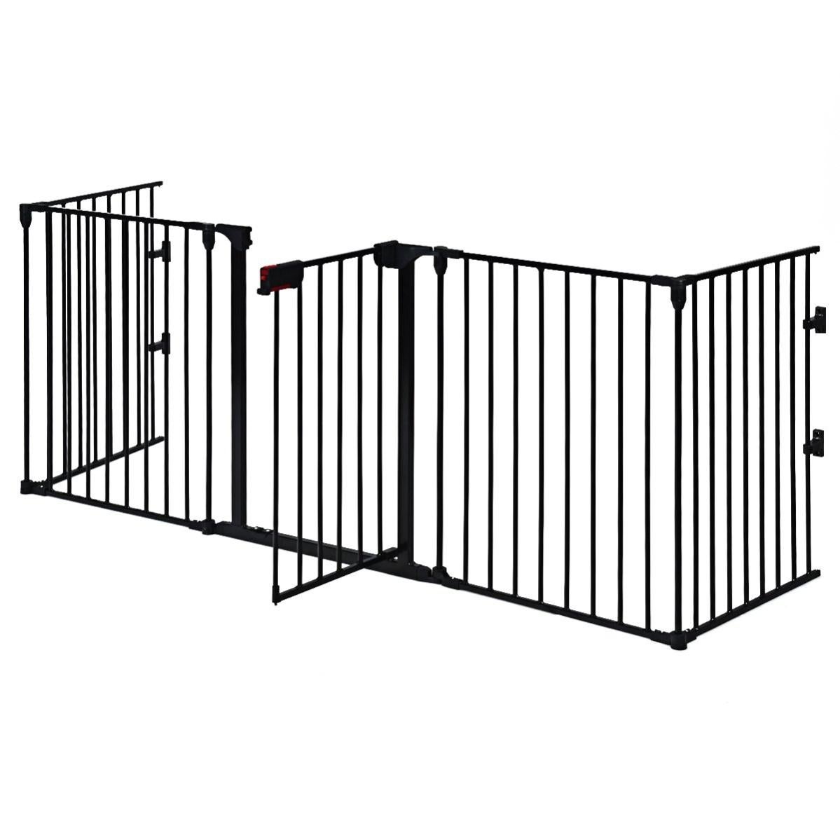 Barriere De Securite Pour Enfant Animaux 290 X 74 Cm 5 Panneaux Protection Cheminee Utilisation Murale Ou Autoportante Noir Leroy Merlin
