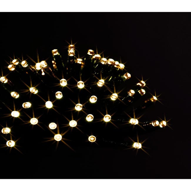 Guirlande lumineuse 25 m 1000 led blanc chaud et 8 jeux de lumière