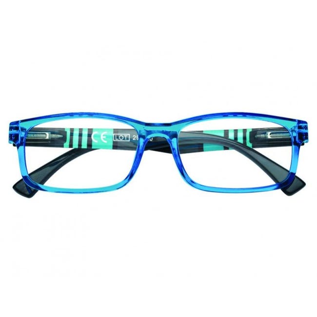 Occhiali lettura montatura policarbonato blu/righe azzurre b25 - 1