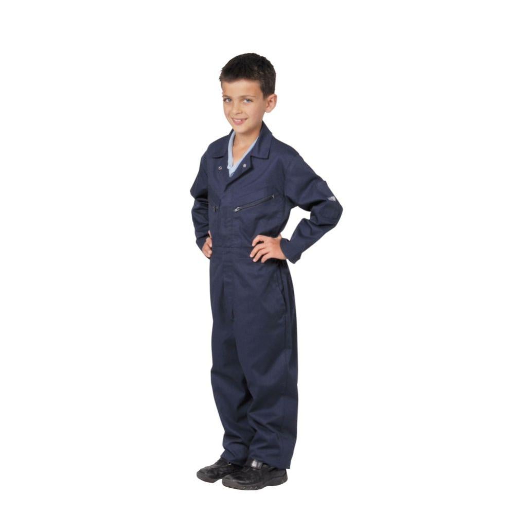 vidaXL Salopette de travail Vêtement de travail pour enfants Taille 98/104 Bleu
