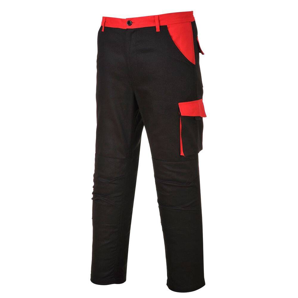 Pantalon De Travail Multi Poches Portwest Texo Poznan Noir / Rouge L ...