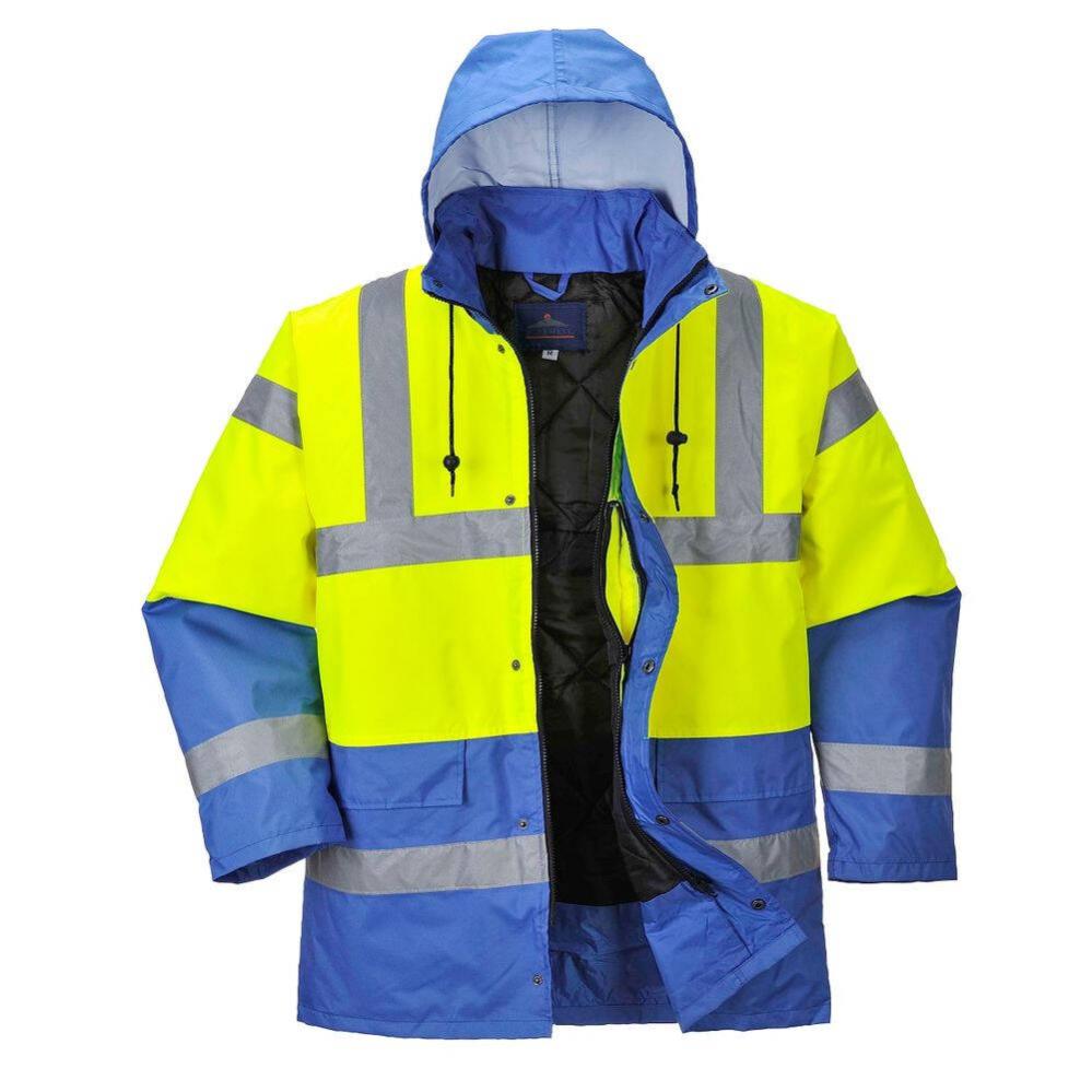 Parka Bicolore Portwest Traffic - Jaune/Royal - Taille XL - Haute Visibilité - Protection Froid -40°C