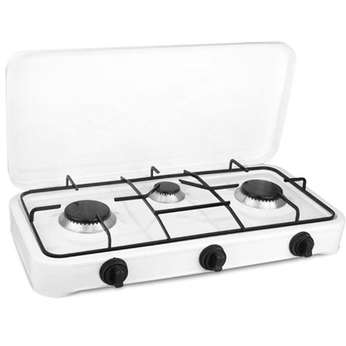 Fornello Gas Gpl Fornellino Da Campeggio Cucina Portatile 3 Fuochi Hercules