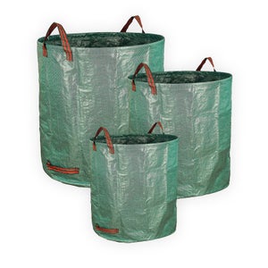 3 x 272L Sacs à déchets de jardin, étanche Heavy Duty Grande Sacs avec  poignées, pliable et réutilisable