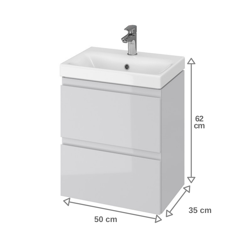 Meuble De Salle De Bain 50x35cm Faible Profondeur Gris Leroy Merlin