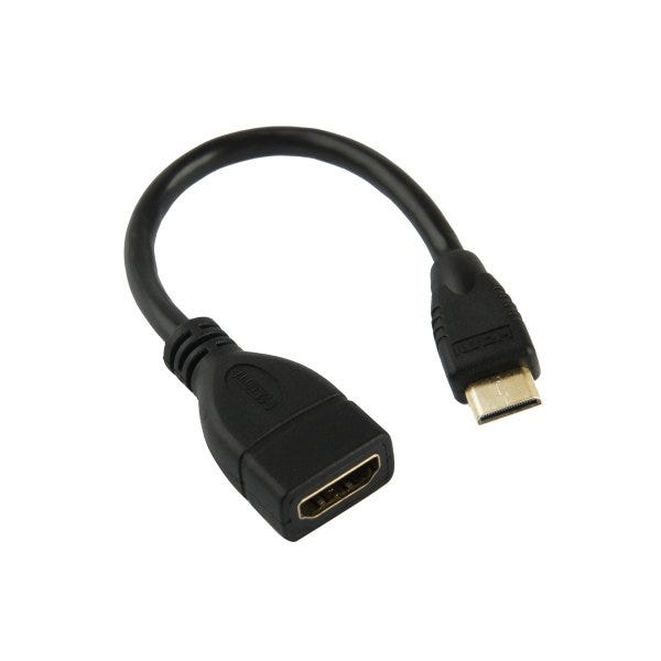 Câble Mini HDMI 15 cm, Angle vers le haut Mini adaptateur HDMI