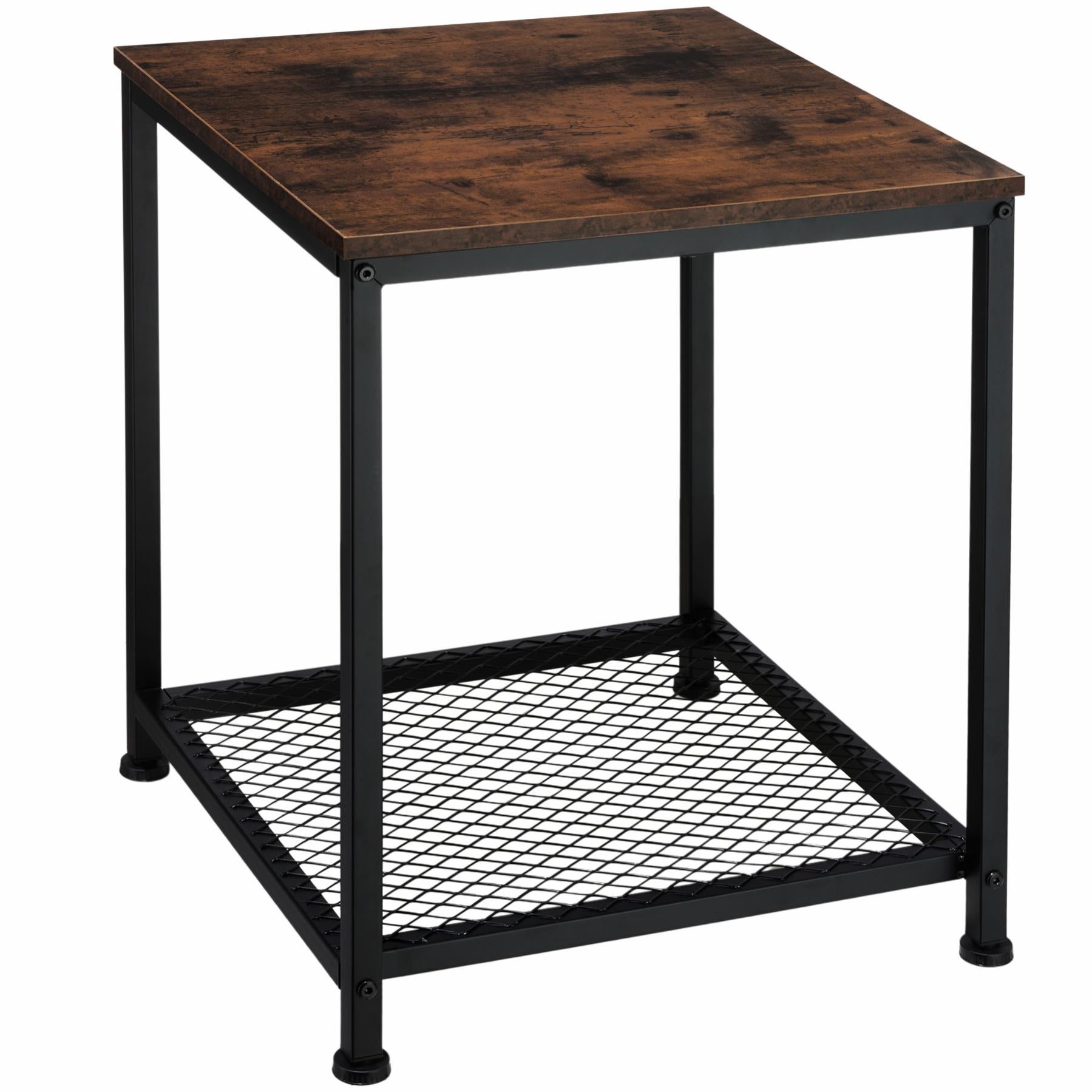 tectake® Tavolo Alto da bar snello, Tavolo stile industriale minimalista, Bancone Bar, supporto in acciaio verniciato a polvere, piedi regolabili 120 x 40 x 100,5 cm - Legno Industriale Scuro
