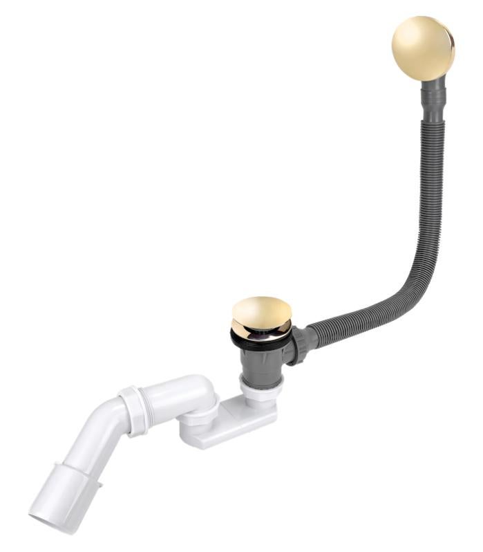 Sifone per vasca Bathloc - Tappo automatico cromato