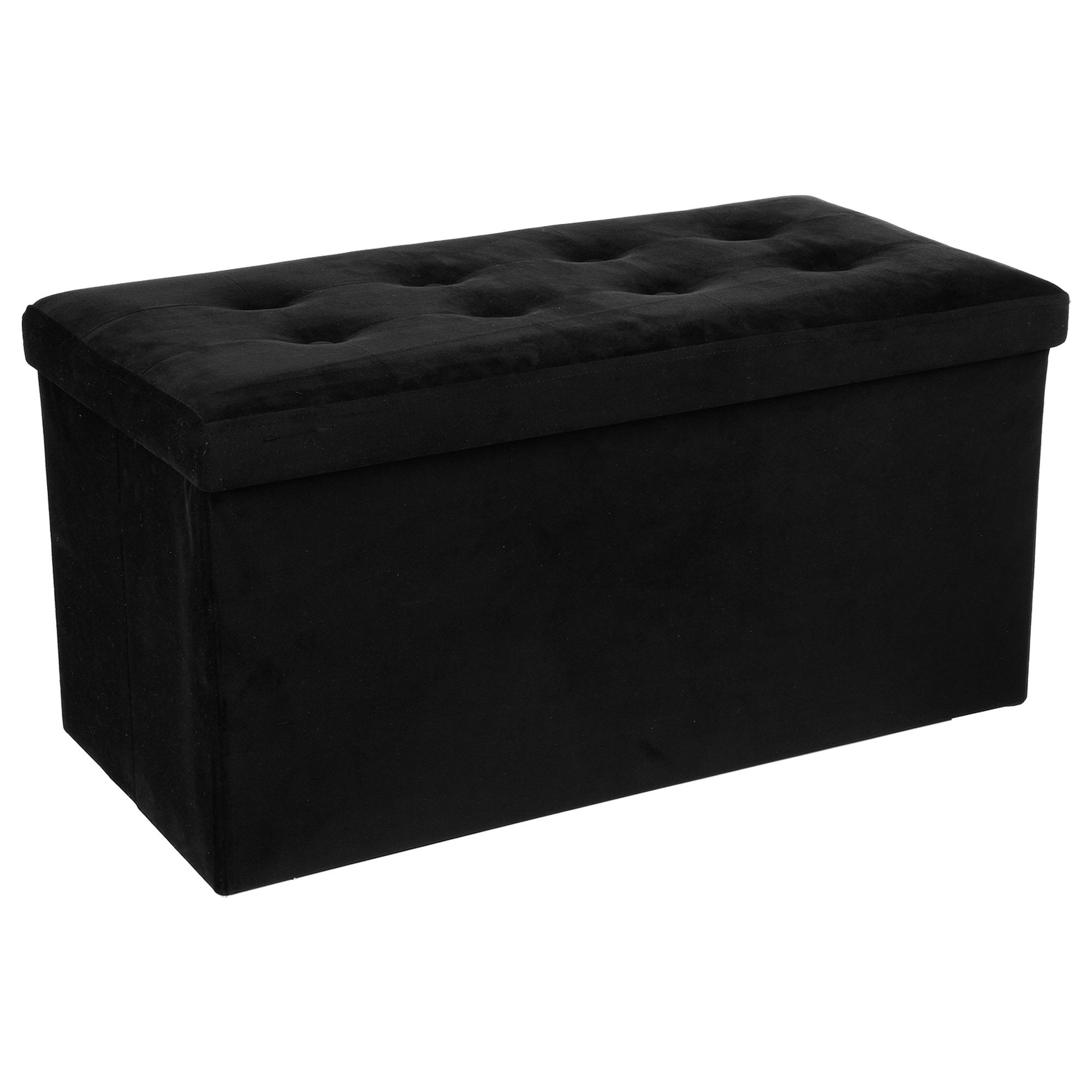 Pouf da ingresso Merlin Nero 48 x 40 x 35 cm Nero - negozio di mobili