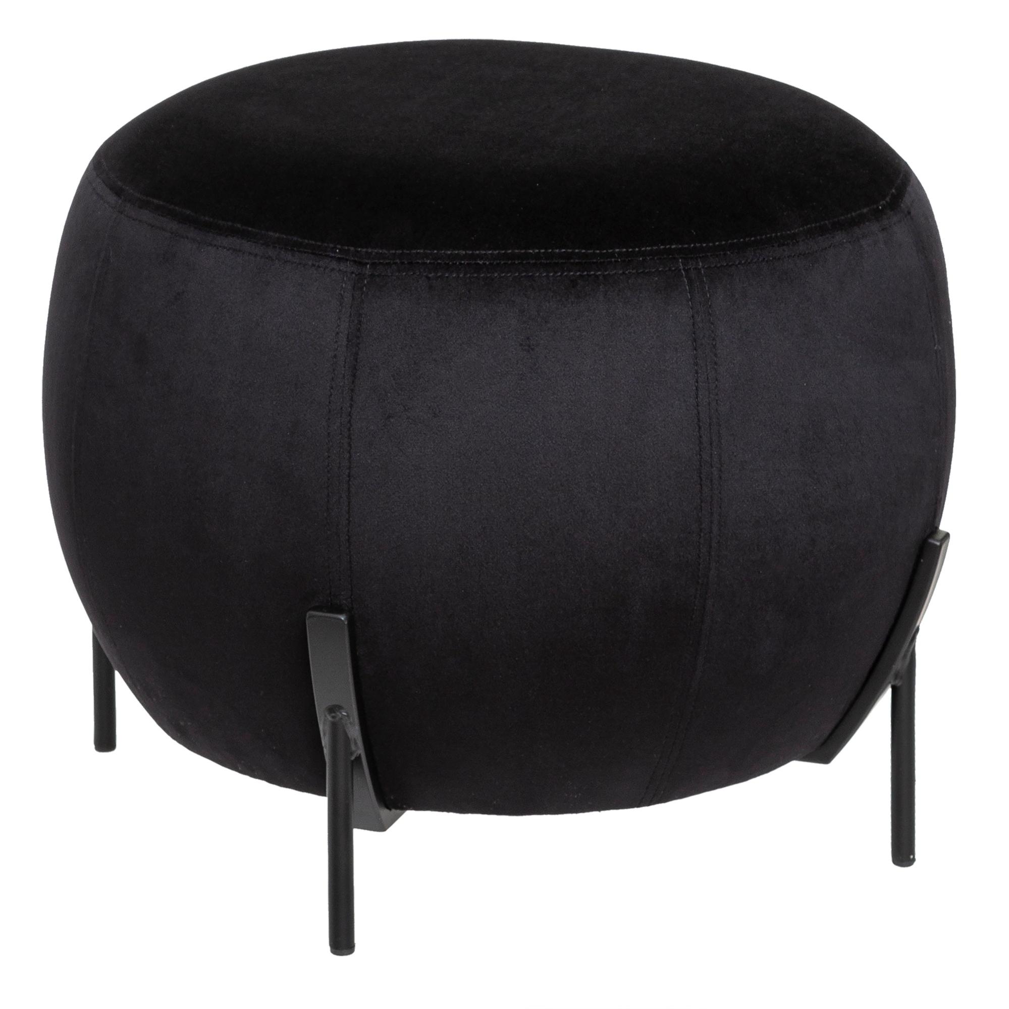 Pouf Calabaza Noir en Velours Atmosphera Leroy Merlin