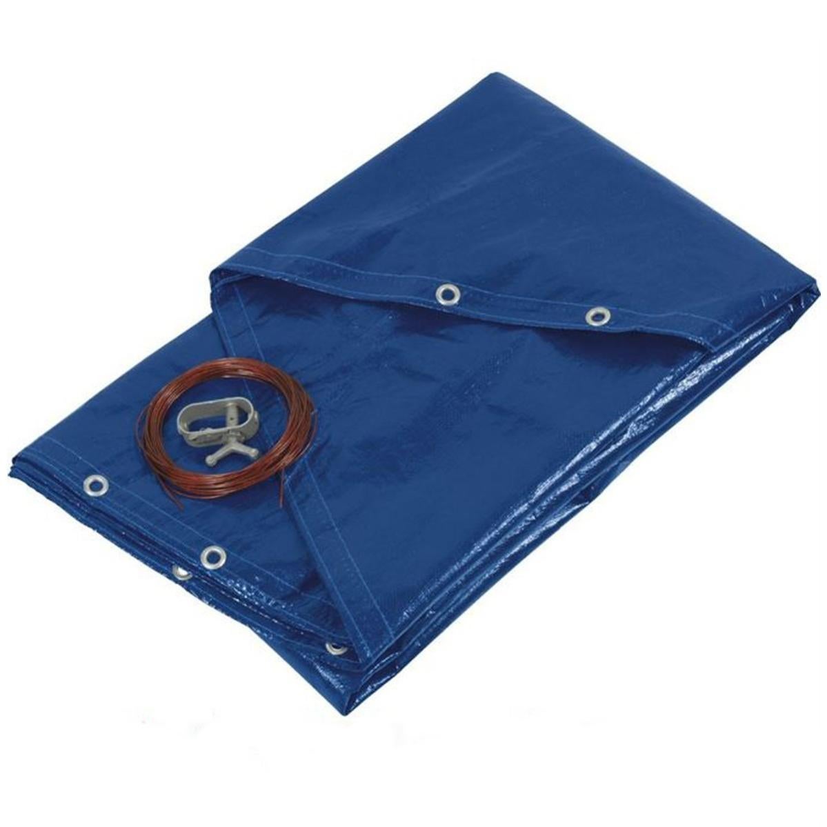 Cubierta De Piscina Redonda - Diámetro 360 Cm Para Piscina De 300 Cm De Diámetro - Color Azul Y Verde - 140G/M2 - Red De Drenaje