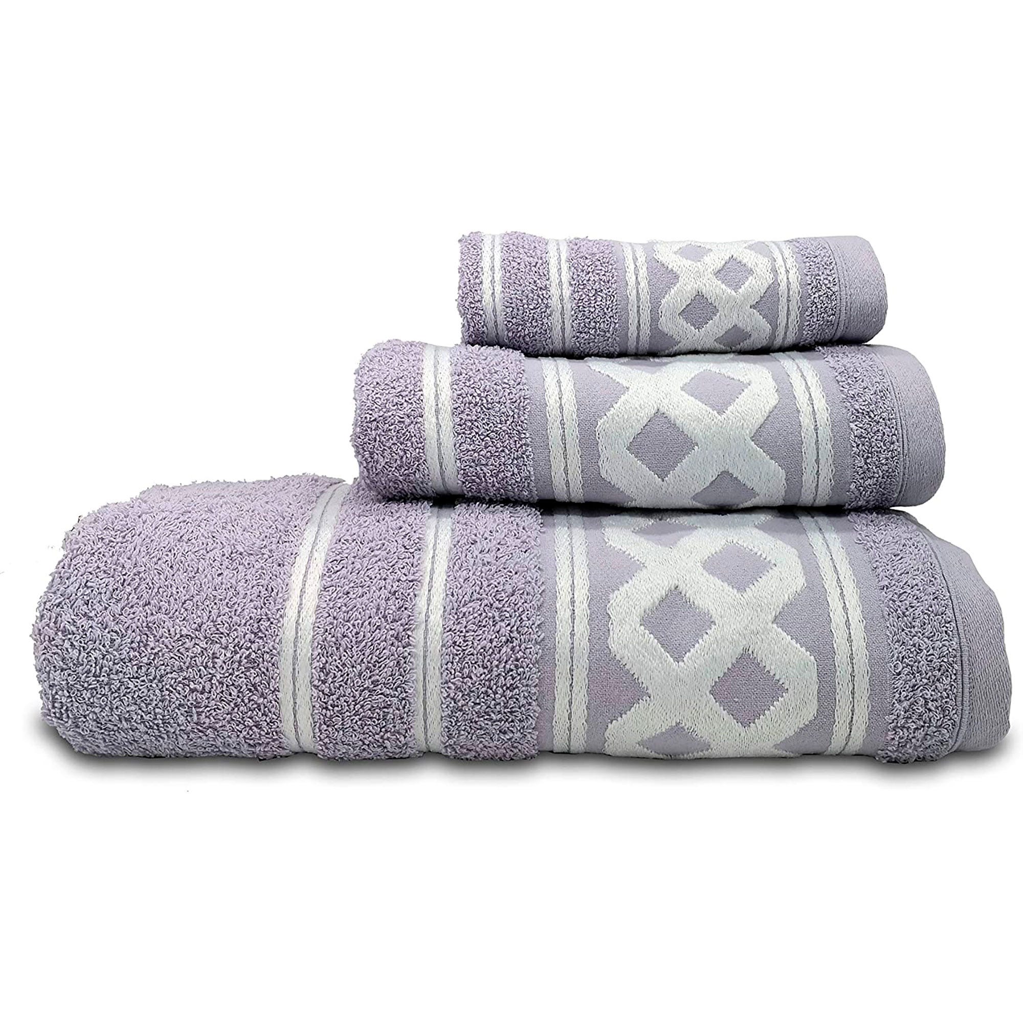 Asciugamani set 3 pezzi spugna di puro cotone idrofilo-colori moderni  PANTONE 2020 - Grande+Ospite +Telo