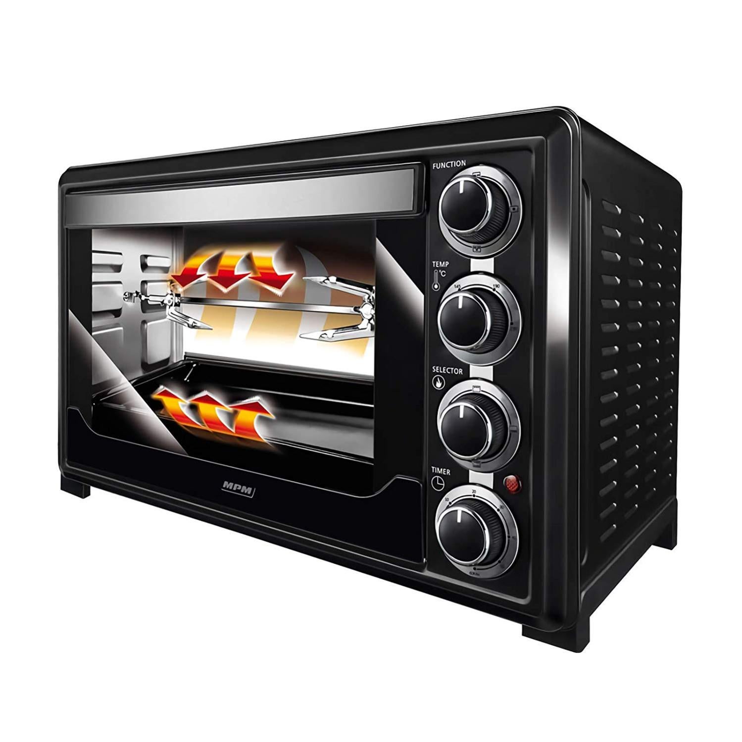 Forno Elettrico Ventilato 32L, Kit Girarrosto,Calore Superiore e  Inferiore,Timer MPM Nero 1600W MPE-05/T | Leroy Merlin