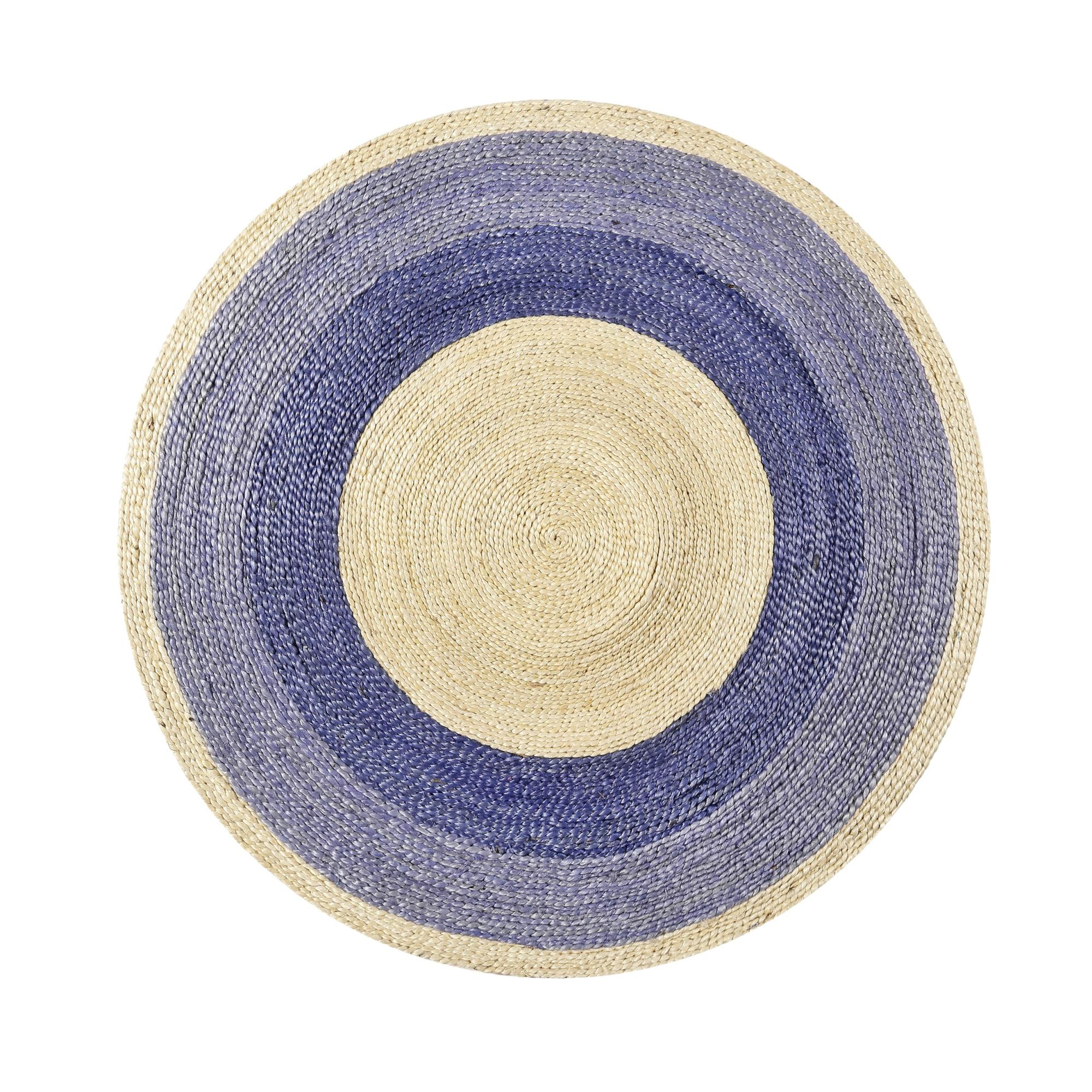 Tapis Rond En Jute Naturelle Et Vert Diametre 100cm Beach House Par Esprit Leroy Merlin