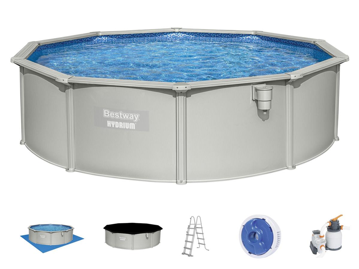 Piscina Elevada Redonda Hydrium 460X120 Cm Gris