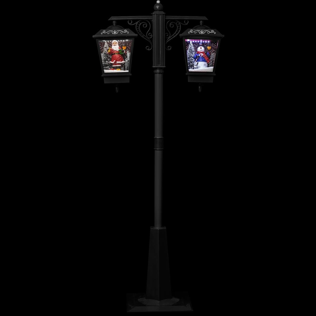 Lanterne double de Noël H188 noir et or lumineuse - Noir