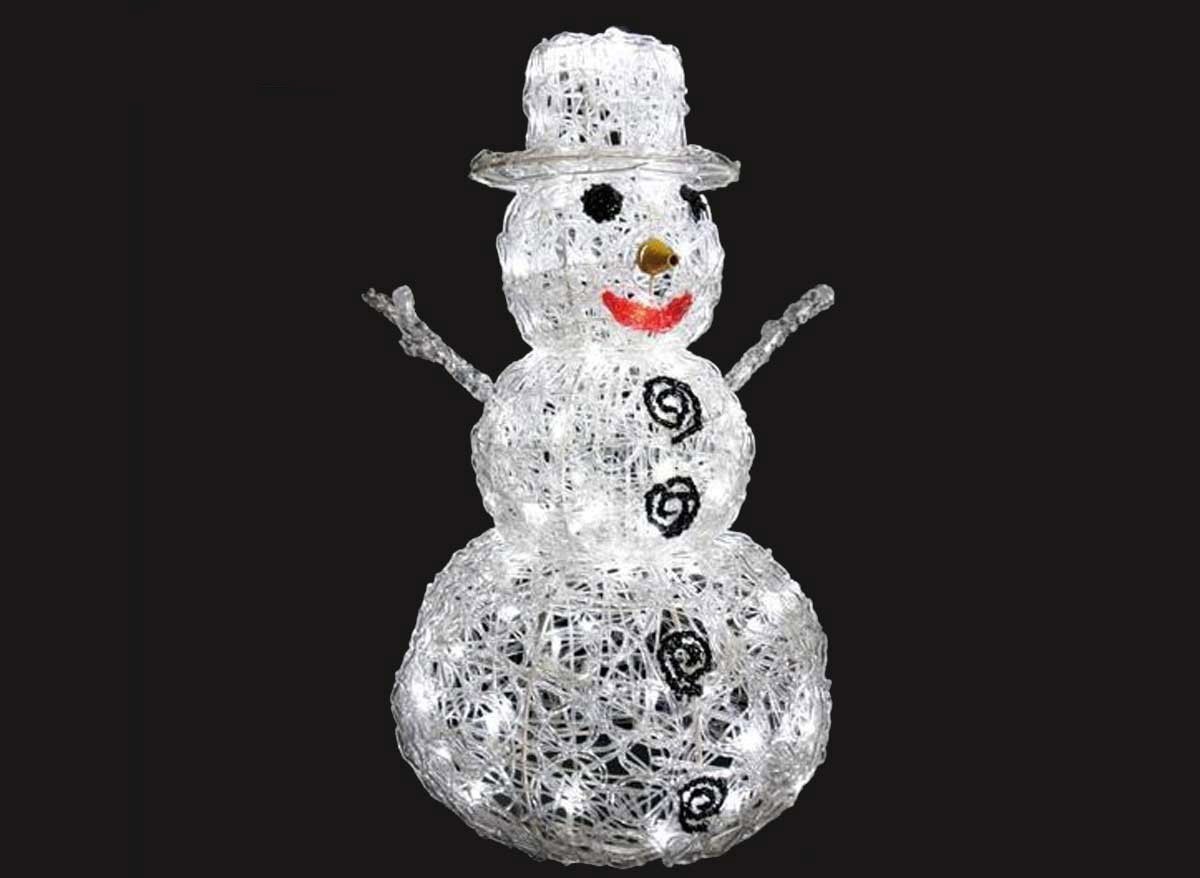 Déco Lumineuse Bonhomme de Neige en 3D 100 LED Blanc H 60 cm - Feeric  Christmas : : Cuisine et Maison