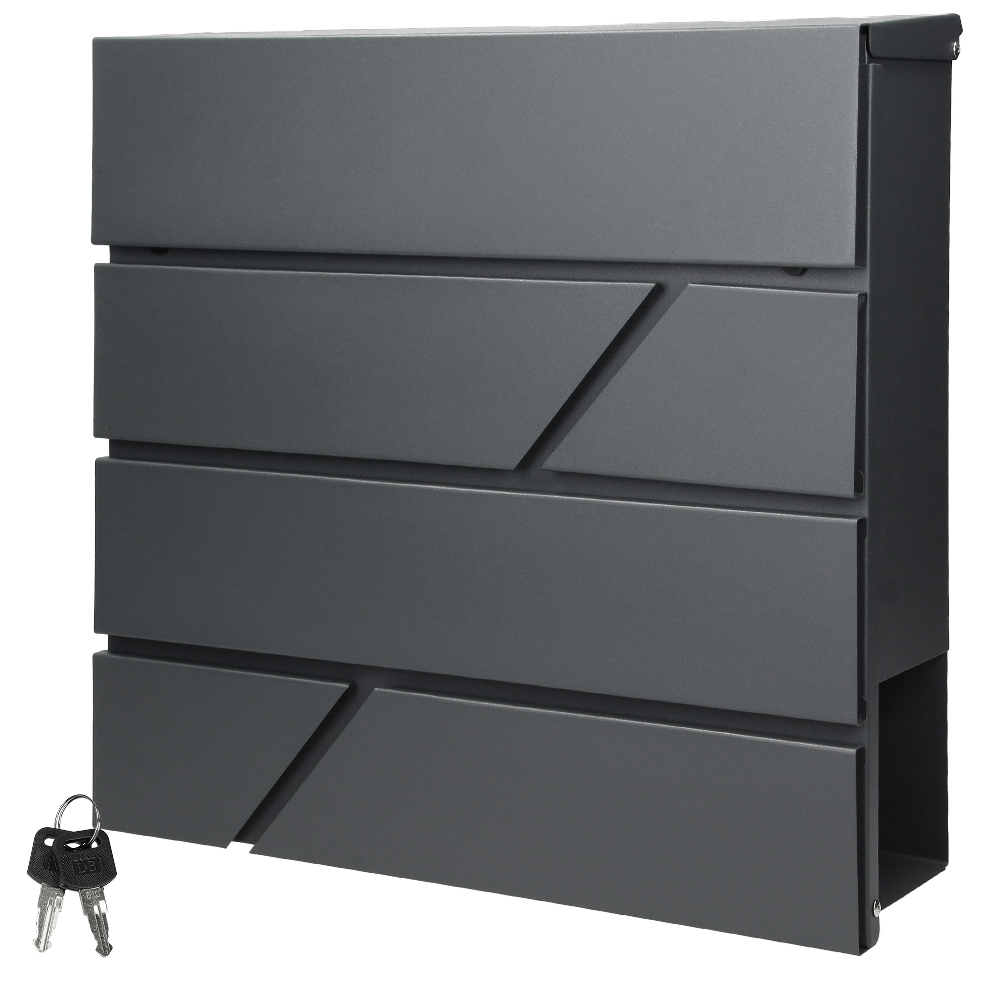 Grafner Cassetta Delle Lettere Con Scomparto Per Giornali Verniciato A