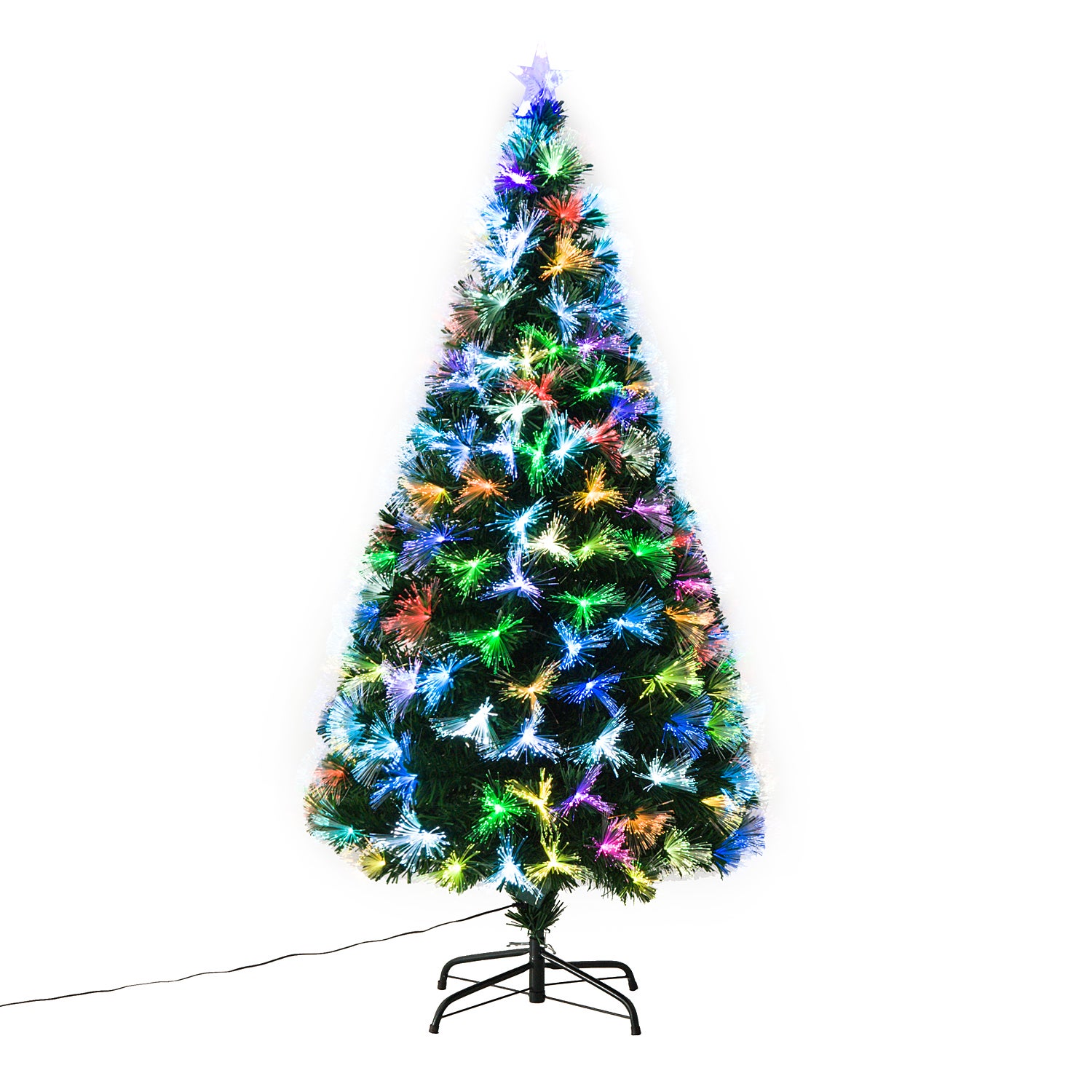 environ 0.61 m Noël fibre optique Strand Vert Arbre de Noël DEL Flashing changement de couleur 2 FT environ 1.83 m 6 ft 