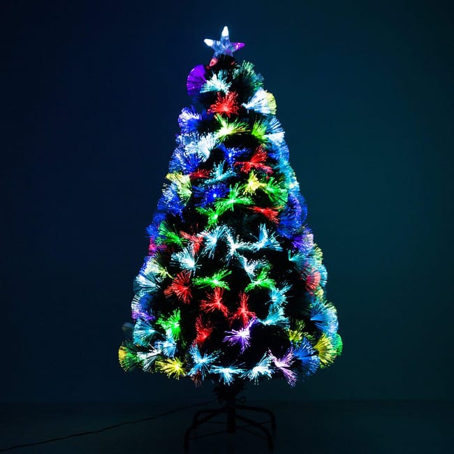 Sapin de Noël artificiel lumineux fibre optique LED Ø 66 x 120H cm 130 Sapin de Noël artificiel lumineux fibre optique LED Ø 66 x 120H cm 130