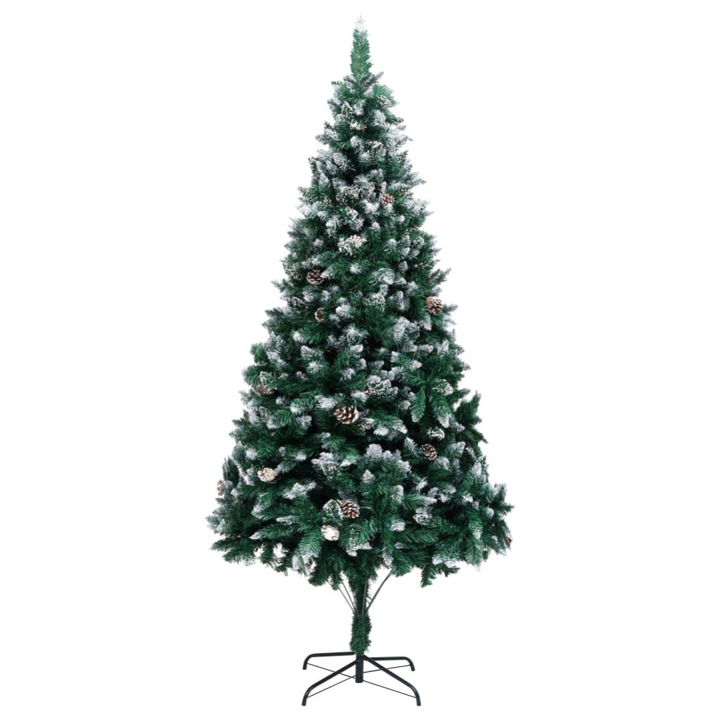 Sapin De Noel Avec Pommes De Pin Et Neige Blanche 240 Cm Vidaxl Leroy Merlin