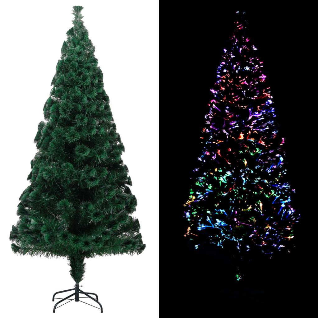 sapin de noel artificiel avec support vert 210 cm fibre optique vidaxl leroy merlin