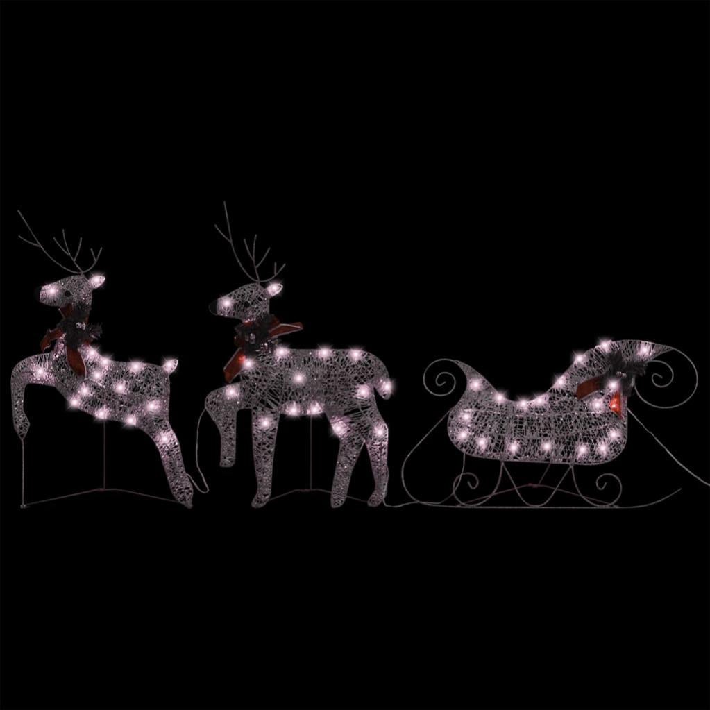 Déco De Noël Lumineuse Renne Et Traîneau 60 LEDs - Pour Extérieur - Neuf Avec étiquettes VIDAXL