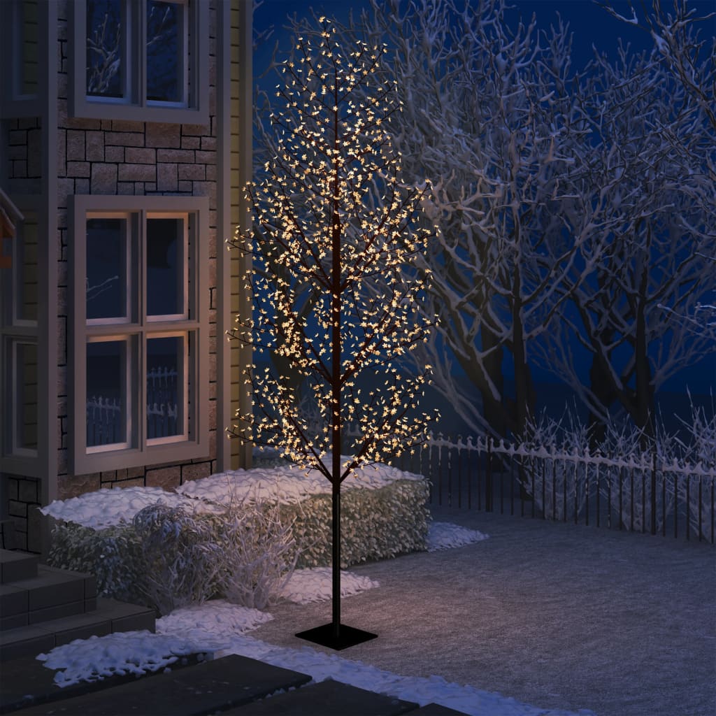 Albero di Natale Faggio con LED luminosi a luce calda decorazione natalizia  / Nero / 210 cm