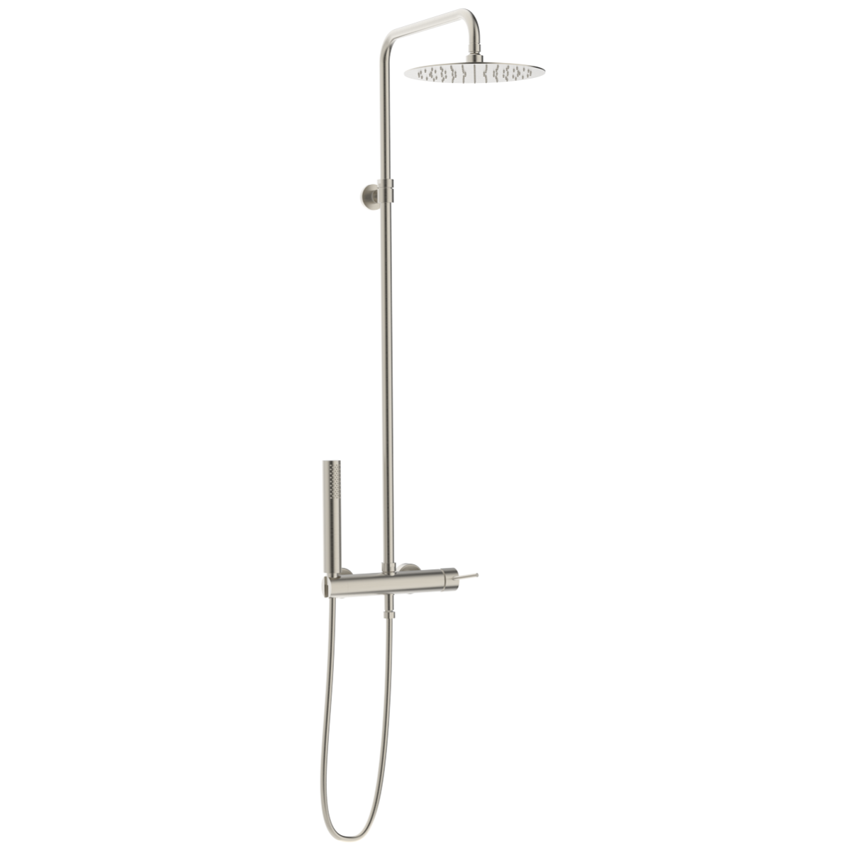 Columna De Ducha Mecánica Essebagno Luisa Oro Cepillado - Diseño Francés Con Mezclador Y Cabezal Plano