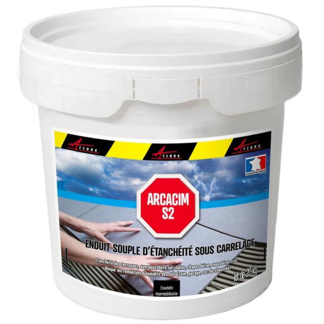 enduit d etancheite sous carrelage dalle et chape exterieure arcacim s2 gris marron proche ral 7013 20 kg leroy merlin