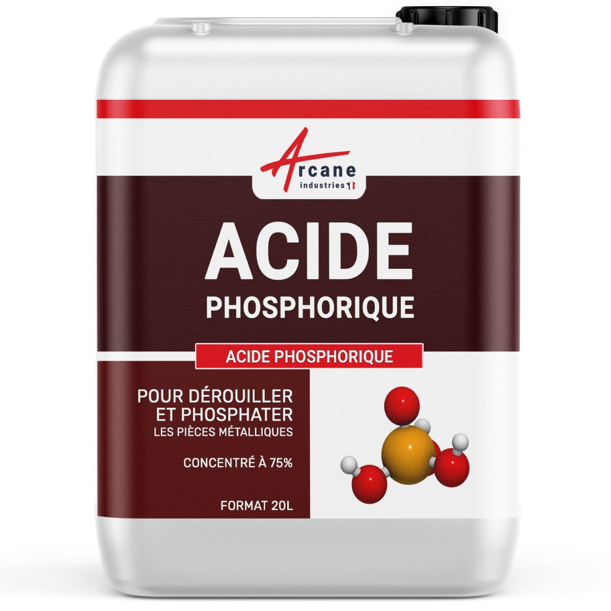 Acido fosforico per sgrassare e fosfatare i pezzi metallici: ACIDE  PHOSPHORIQUE-20 L -ARCANE INDUSTRIES