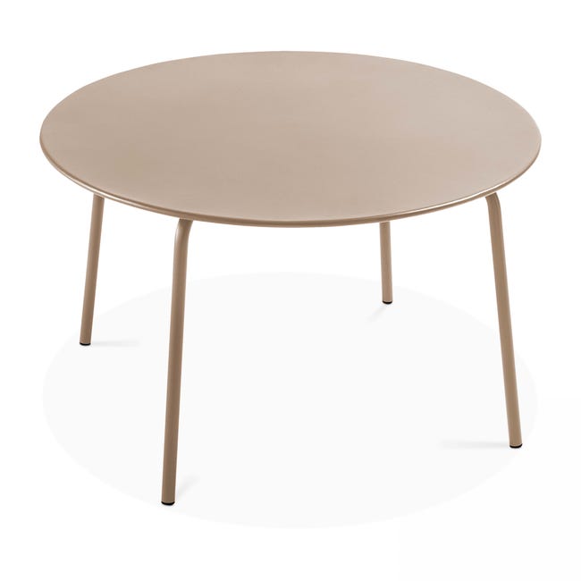 Vera mesa de centro redonda de madera y metal