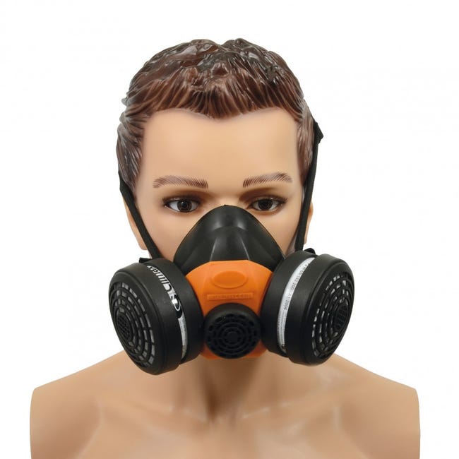 Masque anti-poussières et gaz acides avec 2 cartouches - Risalex