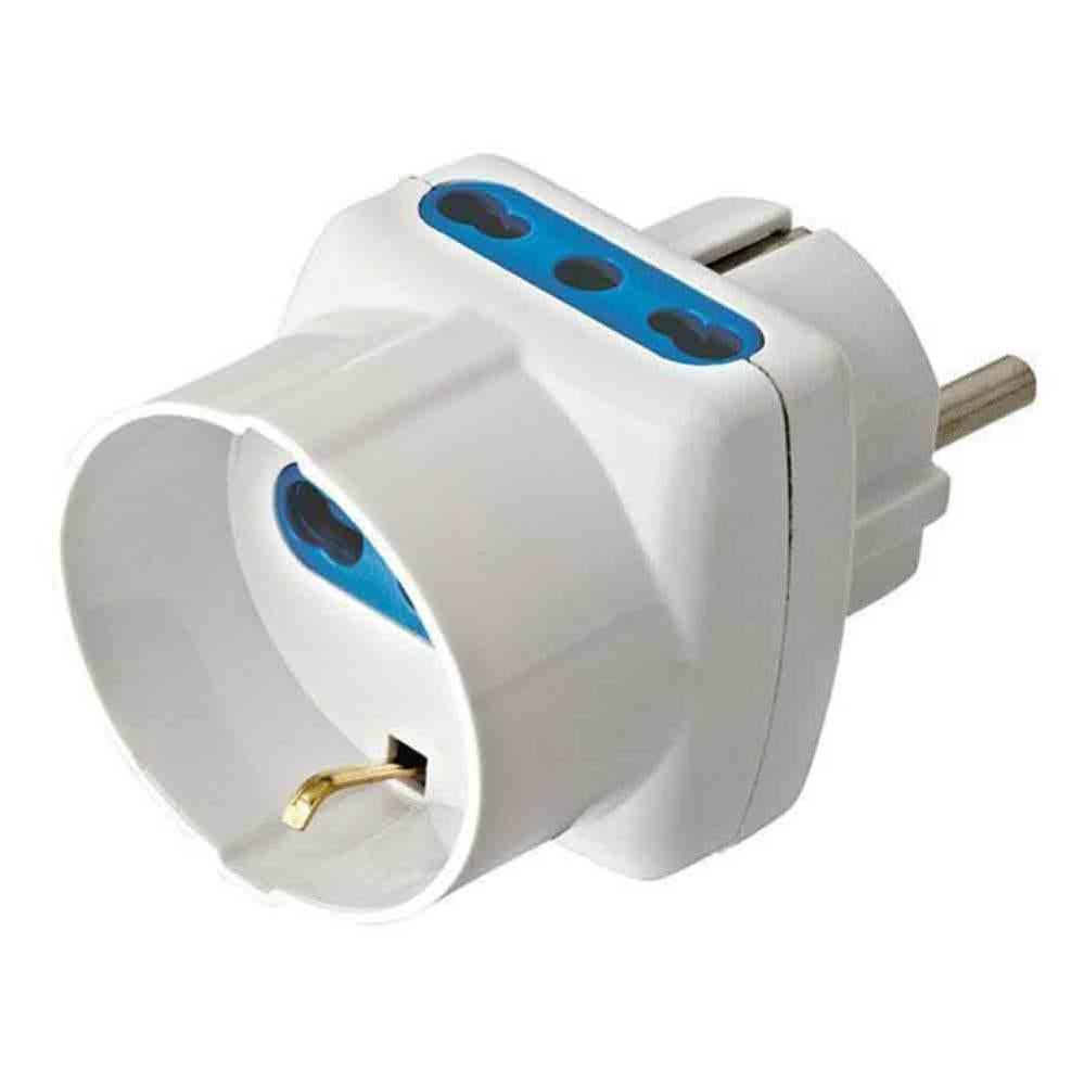 Adattatore Triplo Presa Schuko + 16a Bipasso P17/11 - Spina Schuko Bianca - 2