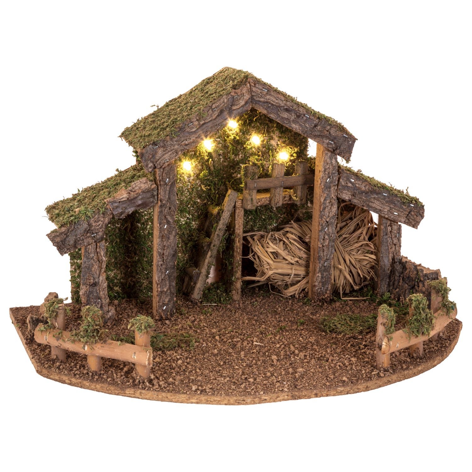 Crèche traditionnelle de Noël vide - LED - 38 x 22 cm  Leroy Merlin