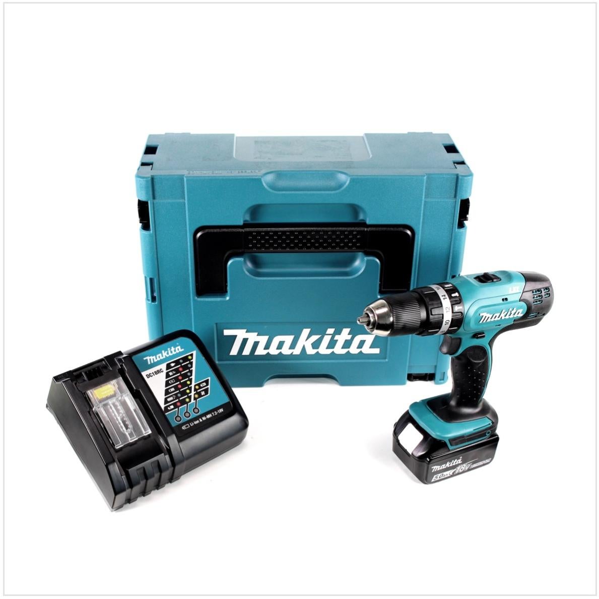 MAKITA 18 V Kit Trapano A Percussione E Puzzle Combinato Agli Ioni Di