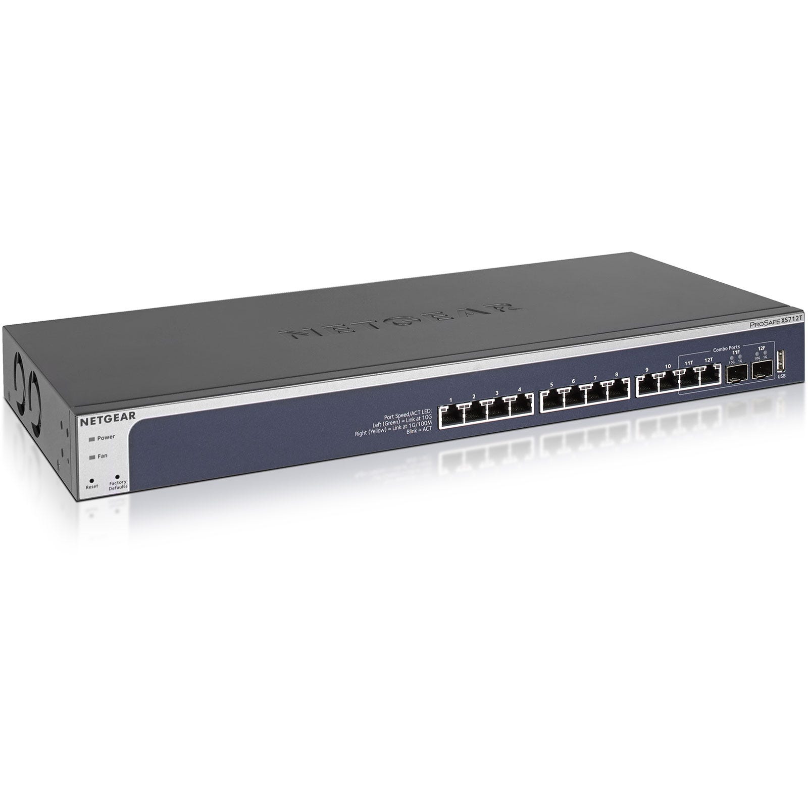 Switch Ethernet Netgear 12 Ports Rj45 10 Gigabit Manageable Niv2 + 2 Sfp+ -  Xs712t