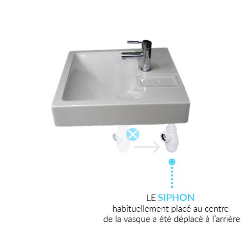 Siphon de lavabo gain de place 1 1/4 32x220x250 plastique blanc Viega  128913 - Neuberg S.A.
