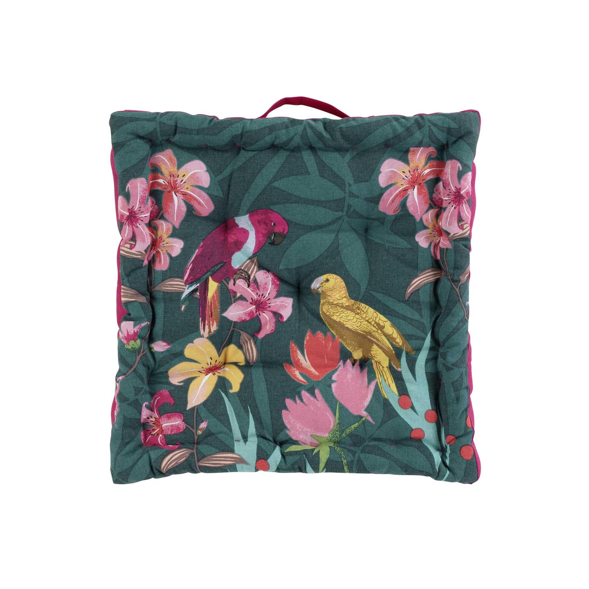 COUSSIN 50x50cm - PERROQUETS - VOGLIOBENE