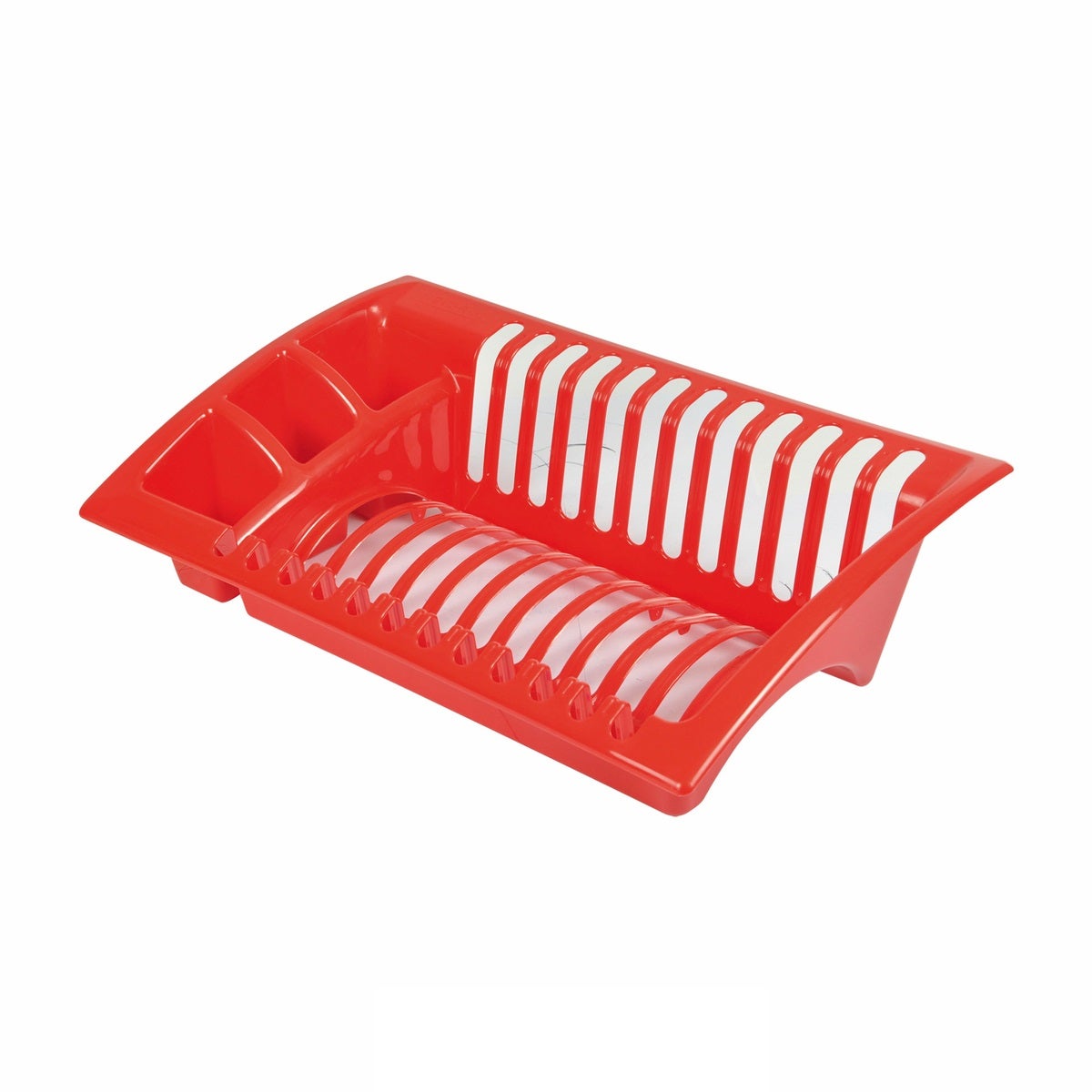 Egouttoir a vaisselle rouge 48 x 38 x 9 cm avec bac en plastique pas cher 