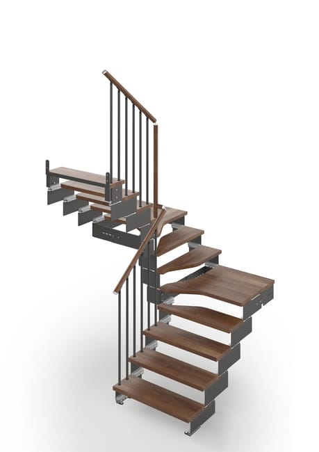 Escalier Double Quart Tournant En U 12 Marches Couleur Bois Noyer Structure Metal Gris Anthracite Composity Misterstep Leroy Merlin Escalier Double Quart Tournant En U 12 Marches Couleur Bois Noyer Structure Metal Gris Anthracite Composity Misterstep Leroy Merlin