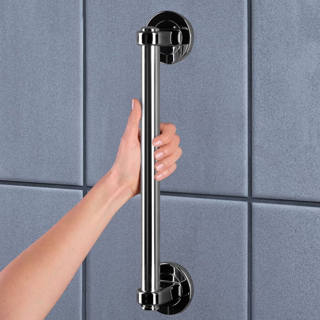 Maniglione di sicurezza per doccia o vasca in acciaio inox cromato