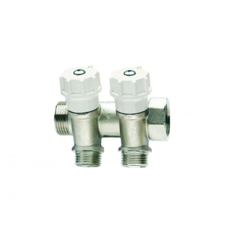 Collettore Complanare Con Valvole Gialle Sinistro 3/4 - Per Impianti Idraulici