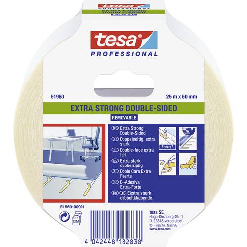 Cinta doble cara suelos Tesa Tape extrafuerte removible 25x50
