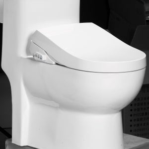 rapo lavalino Abattant WC japonais avec raccord d'eau et fonction bidet  frein de chute et déclipsable Blanc