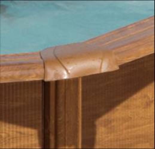 Piscina Redonda De Acero Ø2,60M X H: 1,22M - Imitación Madera - Defiltración Por Arena